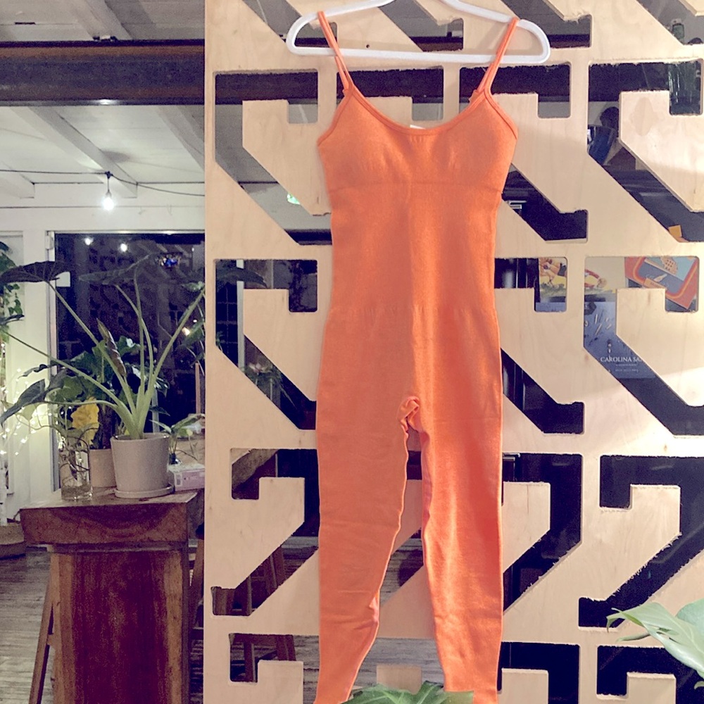 Orange sport padded onesie